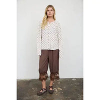 Polka Dot Raw Edge Knit Cardigan