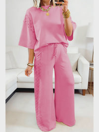Eyelet Lace Loose Pants