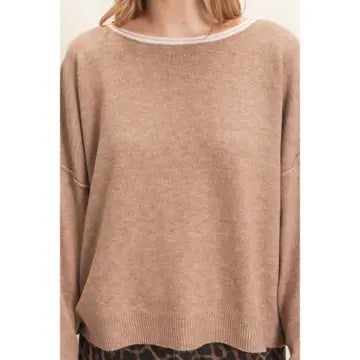 Relaxed Wide Neck Knit Sweater