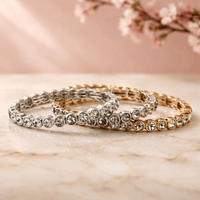 Bezel Set Stretch Bracelet - Chandeliers Boutique ny