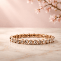Bezel Set Stretch Bracelet - Chandeliers Boutique ny