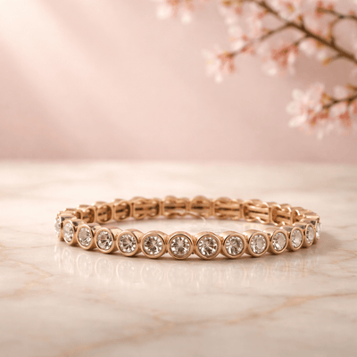 Bezel Set Stretch Bracelet - Chandeliers Boutique ny