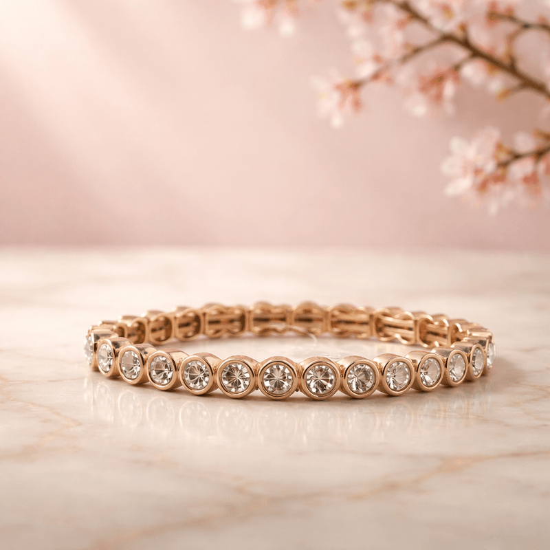 Bezel Set Stretch Bracelet - Chandeliers Boutique ny