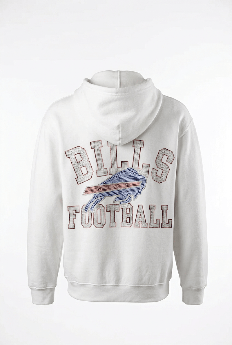 Bills Rhinestone Zip Hoodie - Chandeliers Boutique ny