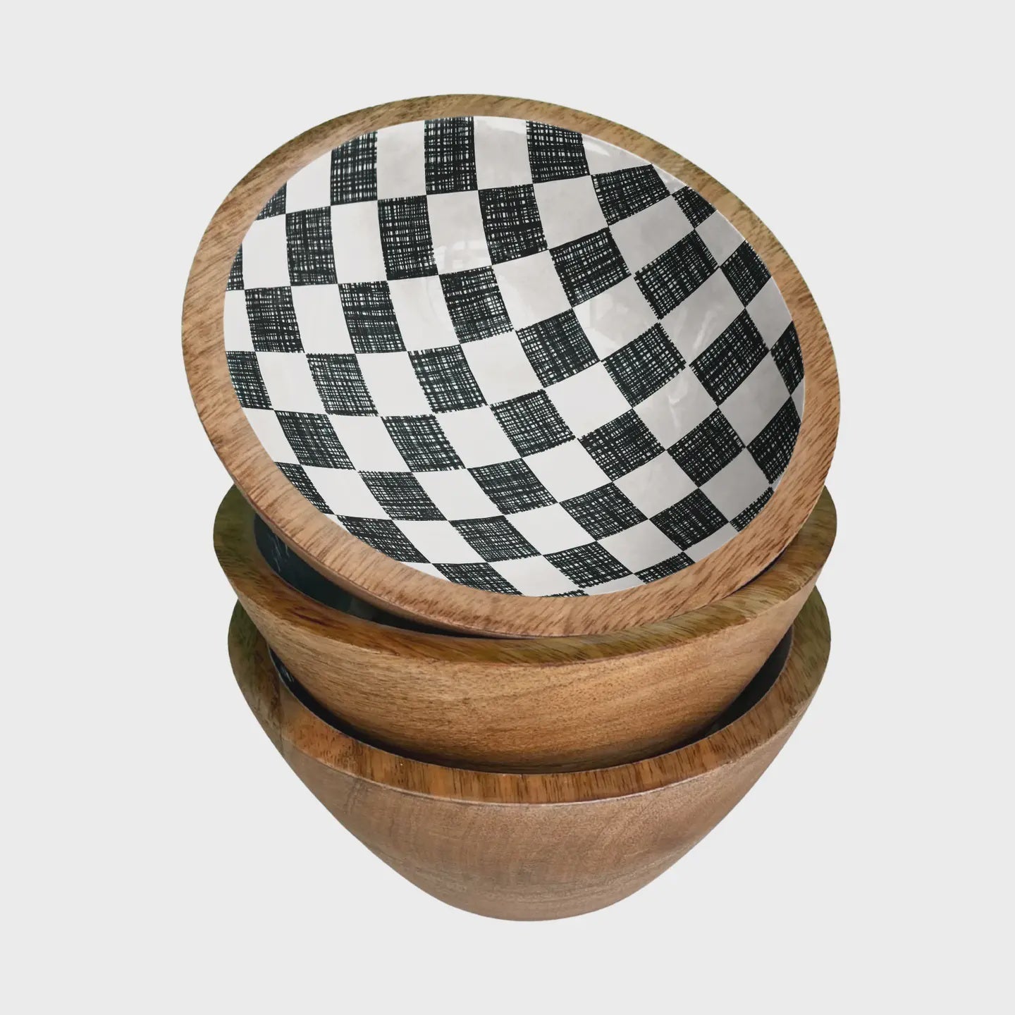 Black Check 6" Bowl - Chandeliers Boutique ny
