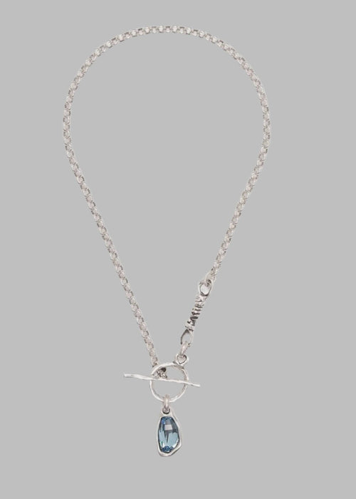 Blue Crystal Pewter Necklace - Chandeliers Boutique ny