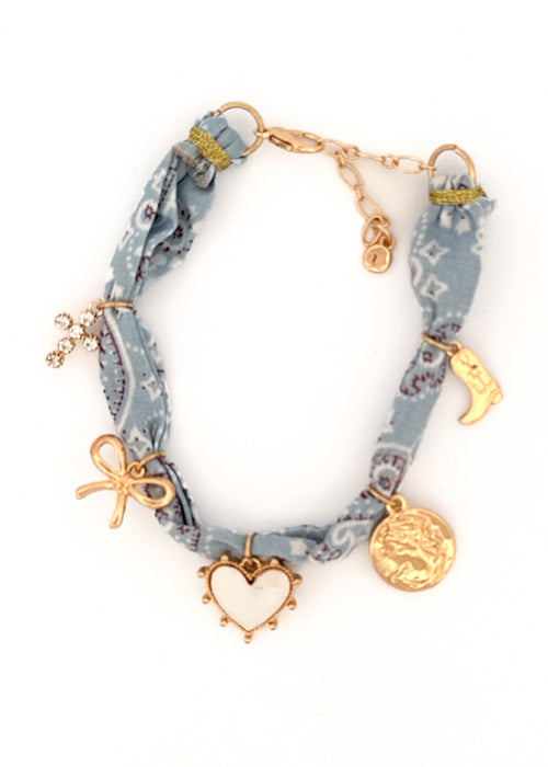 Blue Scarf Bracelet - Chandeliers Boutique ny