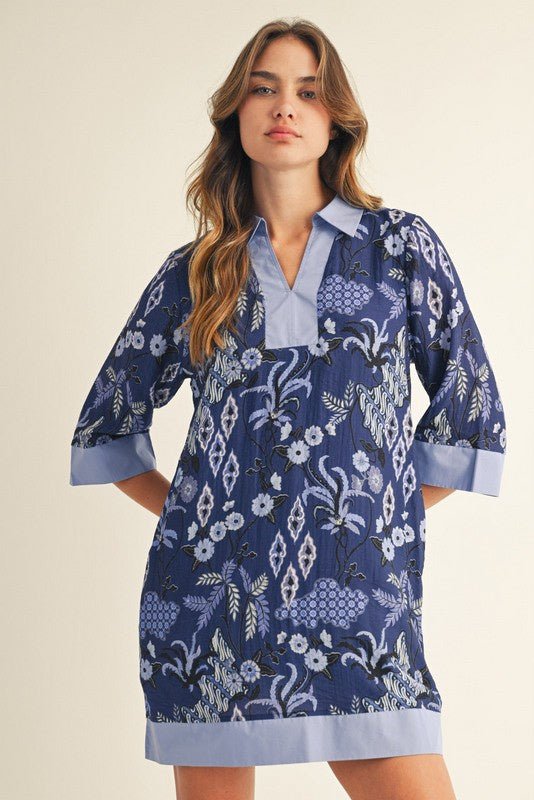 Boho Floral Shift Dress - Chandeliers Boutique ny