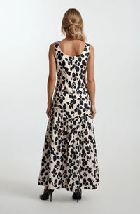 Bold Floral Maxi Drop Waist Dress - Chandeliers Boutique ny