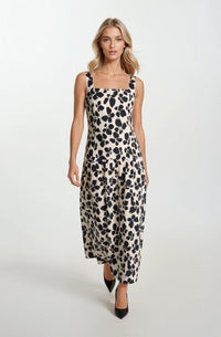 Bold Floral Maxi Drop Waist Dress - Chandeliers Boutique ny