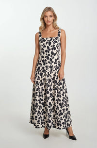 Bold Floral Maxi Drop Waist Dress - Chandeliers Boutique ny