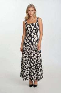 Bold Floral Maxi Drop Waist Dress - Chandeliers Boutique ny