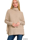 Brushed Melange Hacci Turtleneck Sweater - Chandeliers Boutique ny
