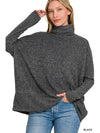 Brushed Melange Hacci Turtleneck Sweater - Chandeliers Boutique ny
