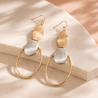Brushed Oval Earrings - Chandeliers Boutique ny