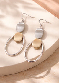 Brushed oval Earrings - Chandeliers Boutique ny