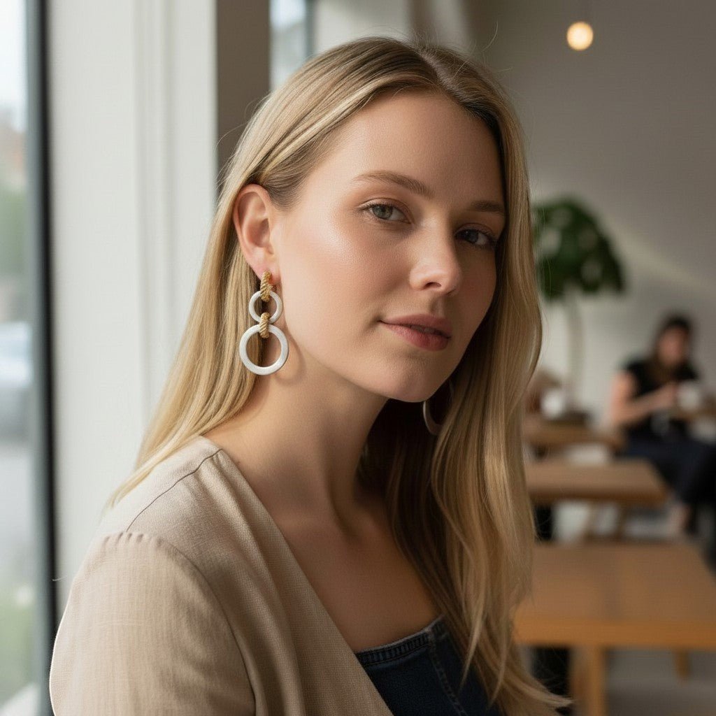 Brushed Ring Earrings - Chandeliers Boutique ny