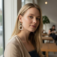 Brushed Ring Earrings - Chandeliers Boutique ny