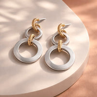 Brushed Ring Earrings - Chandeliers Boutique ny