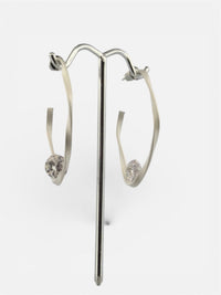Brushed Twist CZ Drop Earrings - Chandeliers Boutique ny