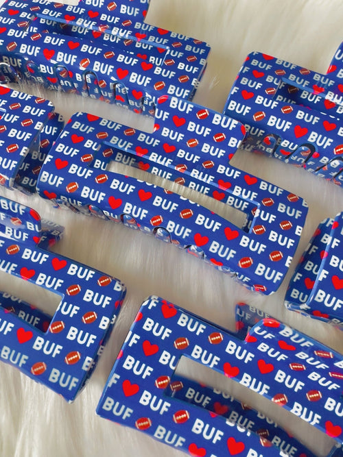 Buffalo Bills Hair Clip 4in - Chandeliers Boutique ny