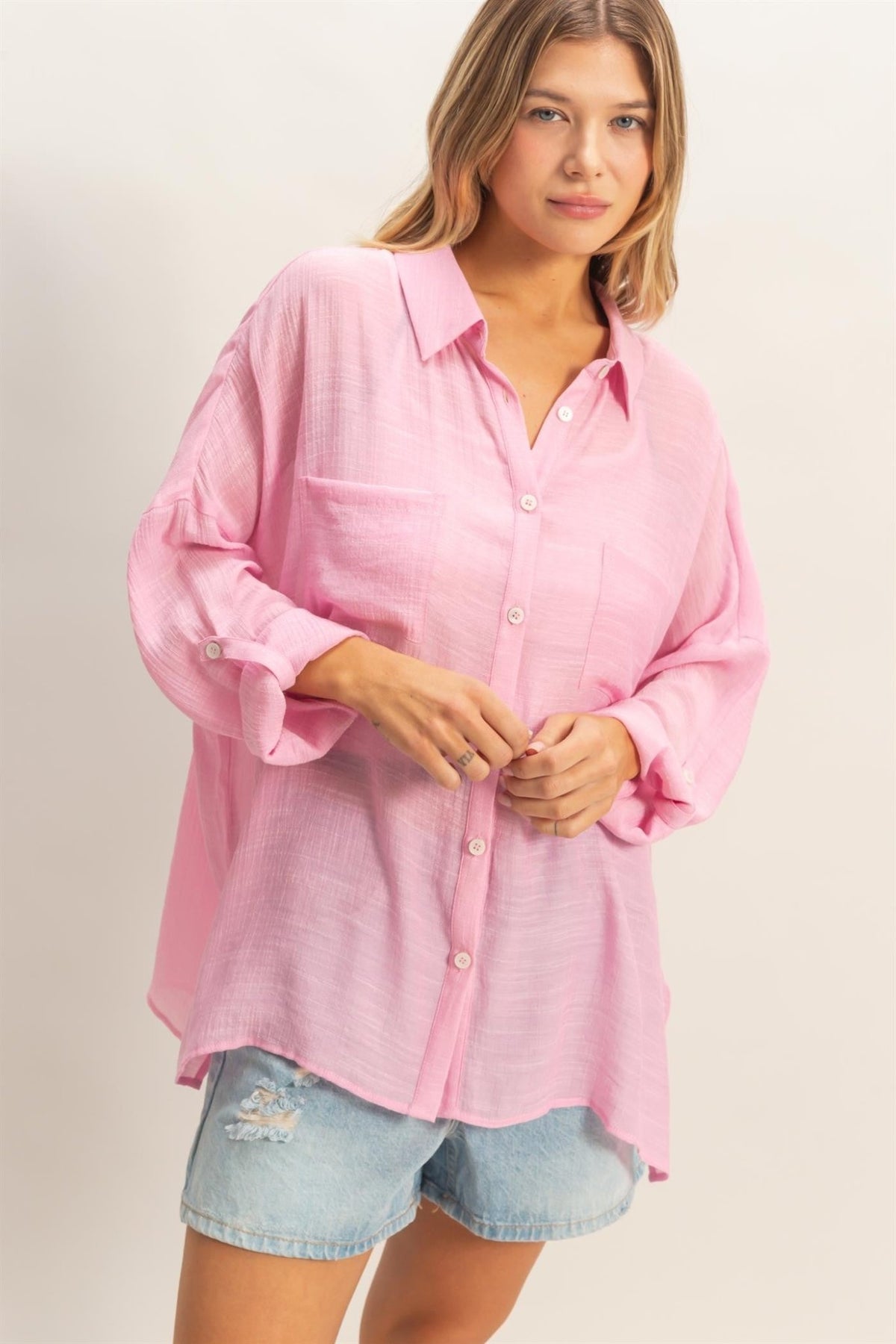 Button - down Blouse - Chandeliers Boutique ny
