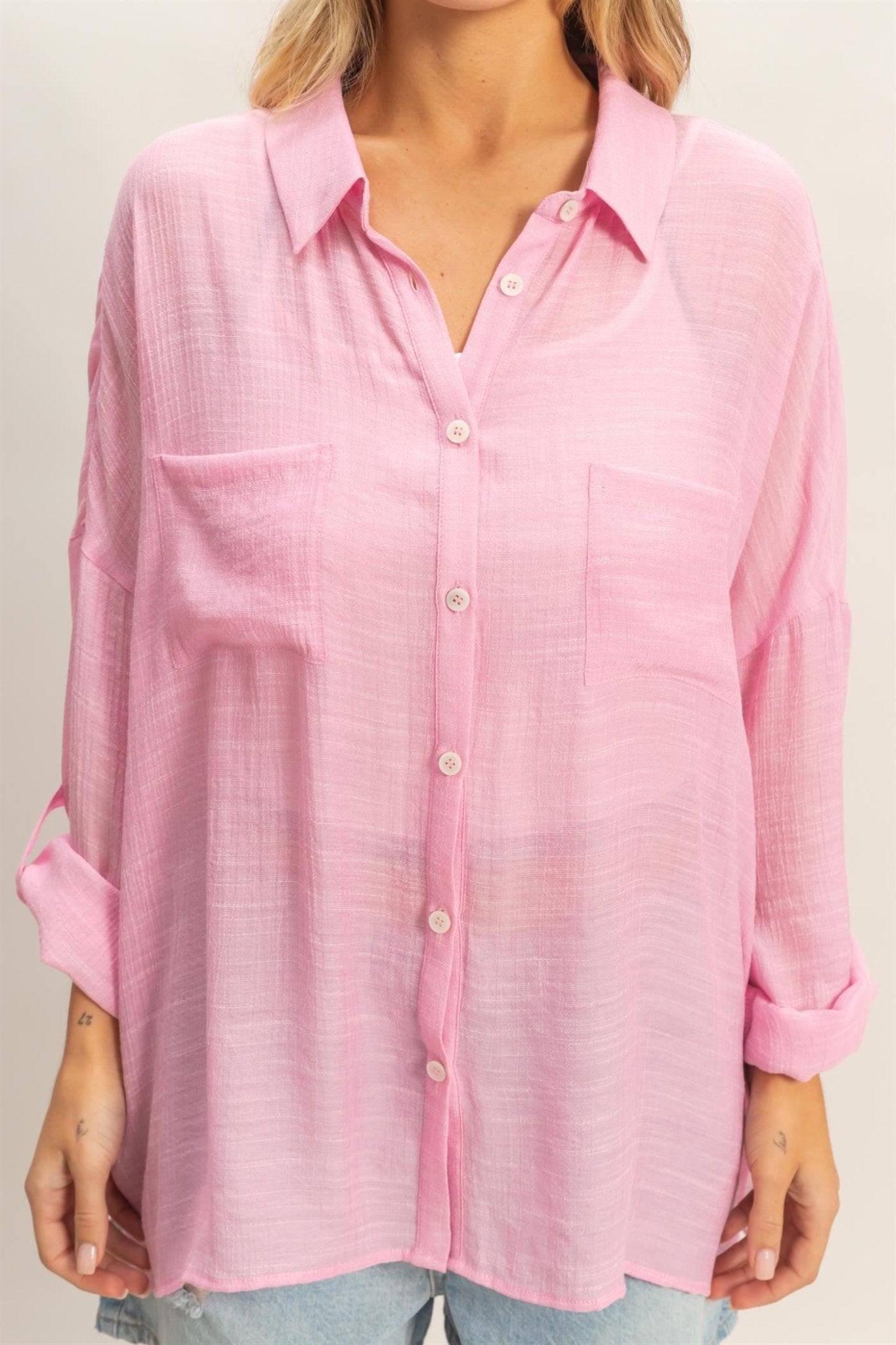 Button - down Blouse - Chandeliers Boutique ny