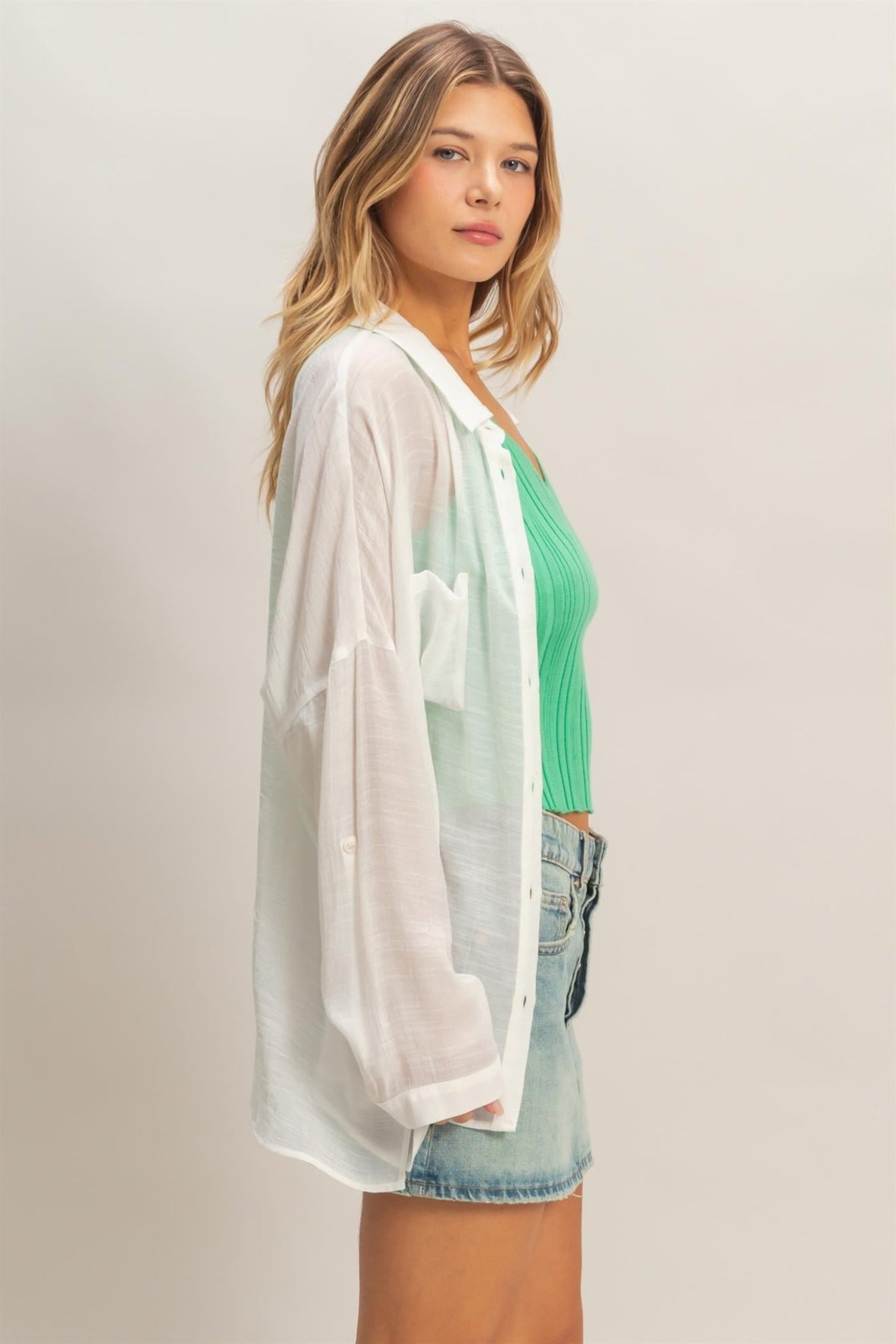 Button - down Blouse - Chandeliers Boutique ny
