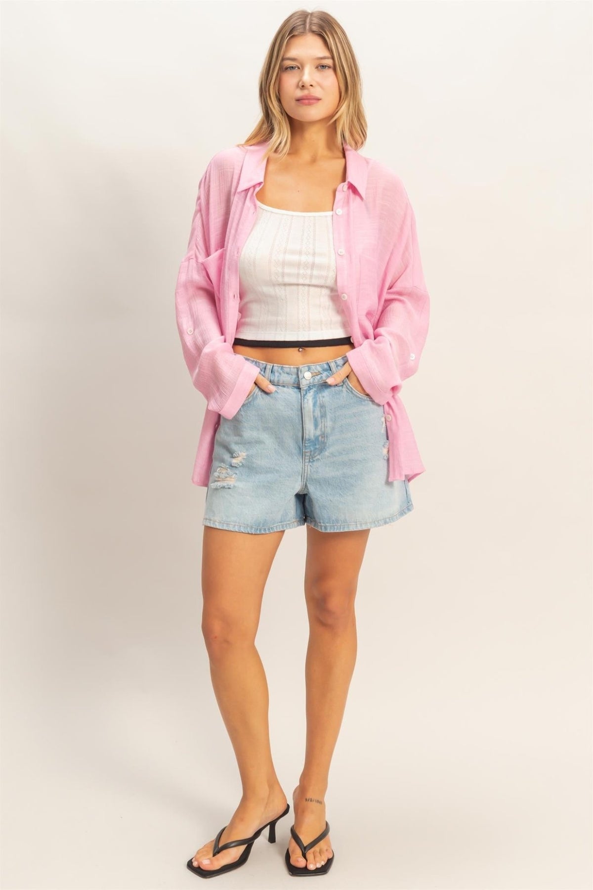 Button - down Blouse - Chandeliers Boutique ny