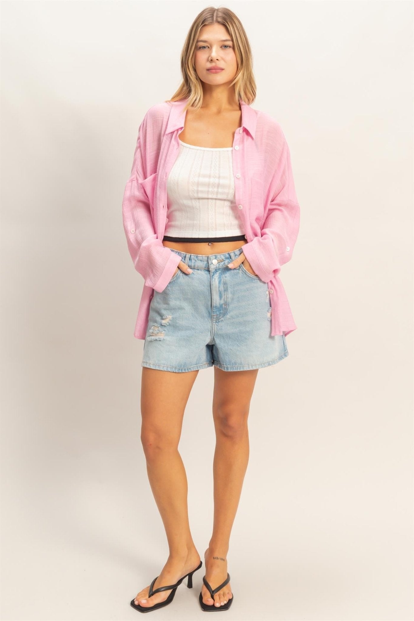 Button - down Blouse - Chandeliers Boutique ny