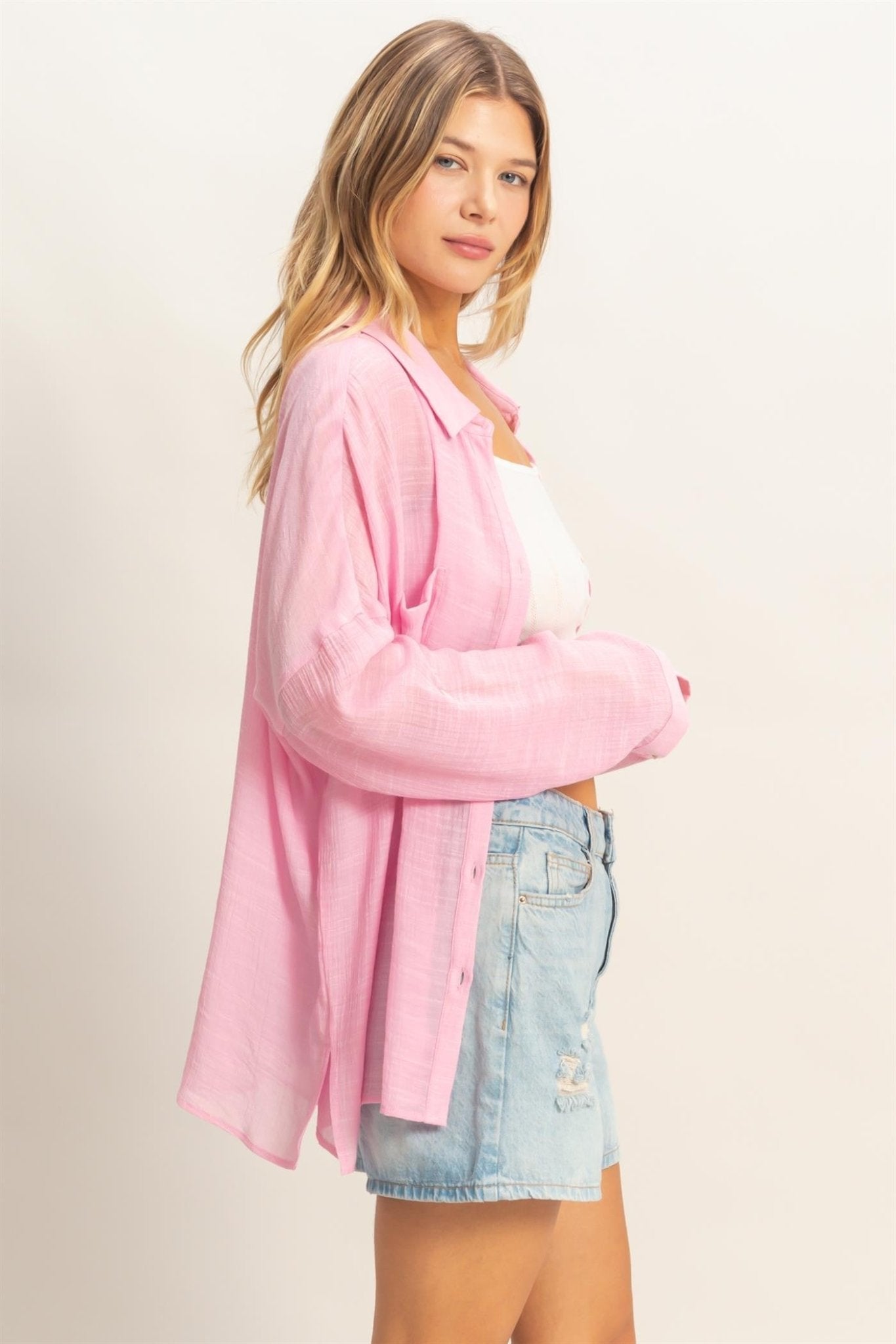 Button - down Blouse - Chandeliers Boutique ny