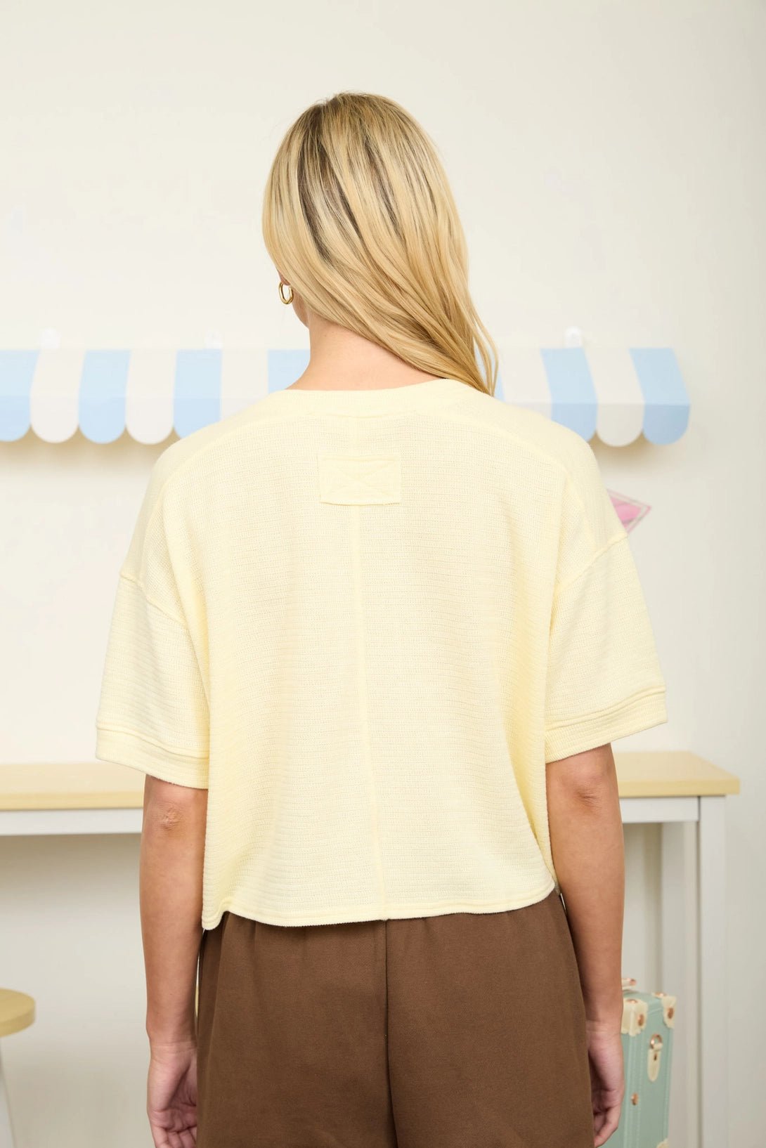 Button Down Knit Top - Chandeliers Boutique ny