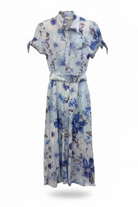 Button Down Short Sleeve Dress - Chandeliers Boutique ny