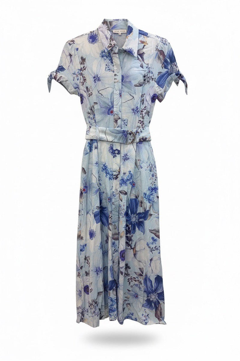 Button Down Short Sleeve Dress - Chandeliers Boutique ny