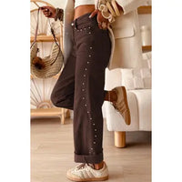 Seam Rivet Detail Ankle Length Jeans