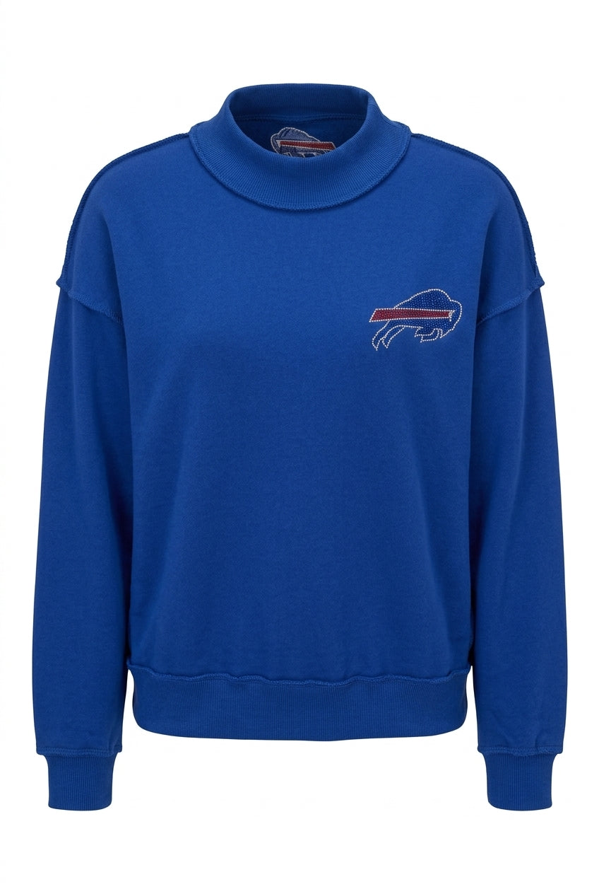 Rhinestone bills Mock Neck