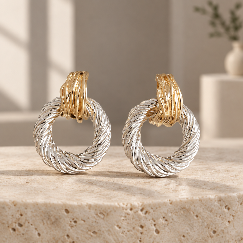 Brushed 2 tone Hoop