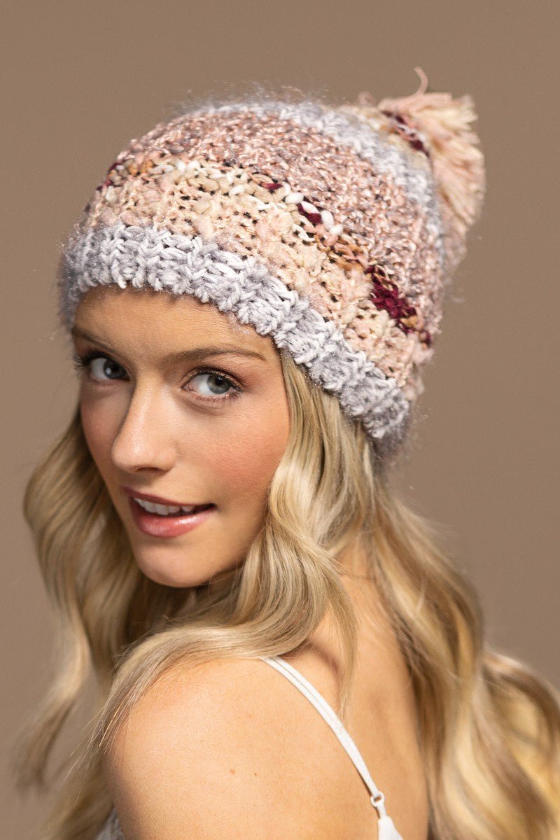 Candy Cane Slouchy Hat - Chandeliers Boutique ny