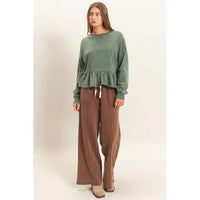 Peplum Long Sleeve Top