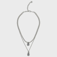 Chandeliers Boutique ny Double Dare You double-strand silver-plated necklace with crystal pendants