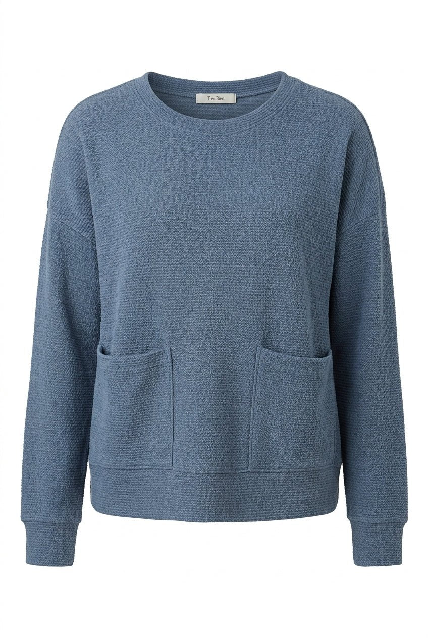 Cloudy Knit Long Sleeve Pockets Top - Chandeliers Boutique ny