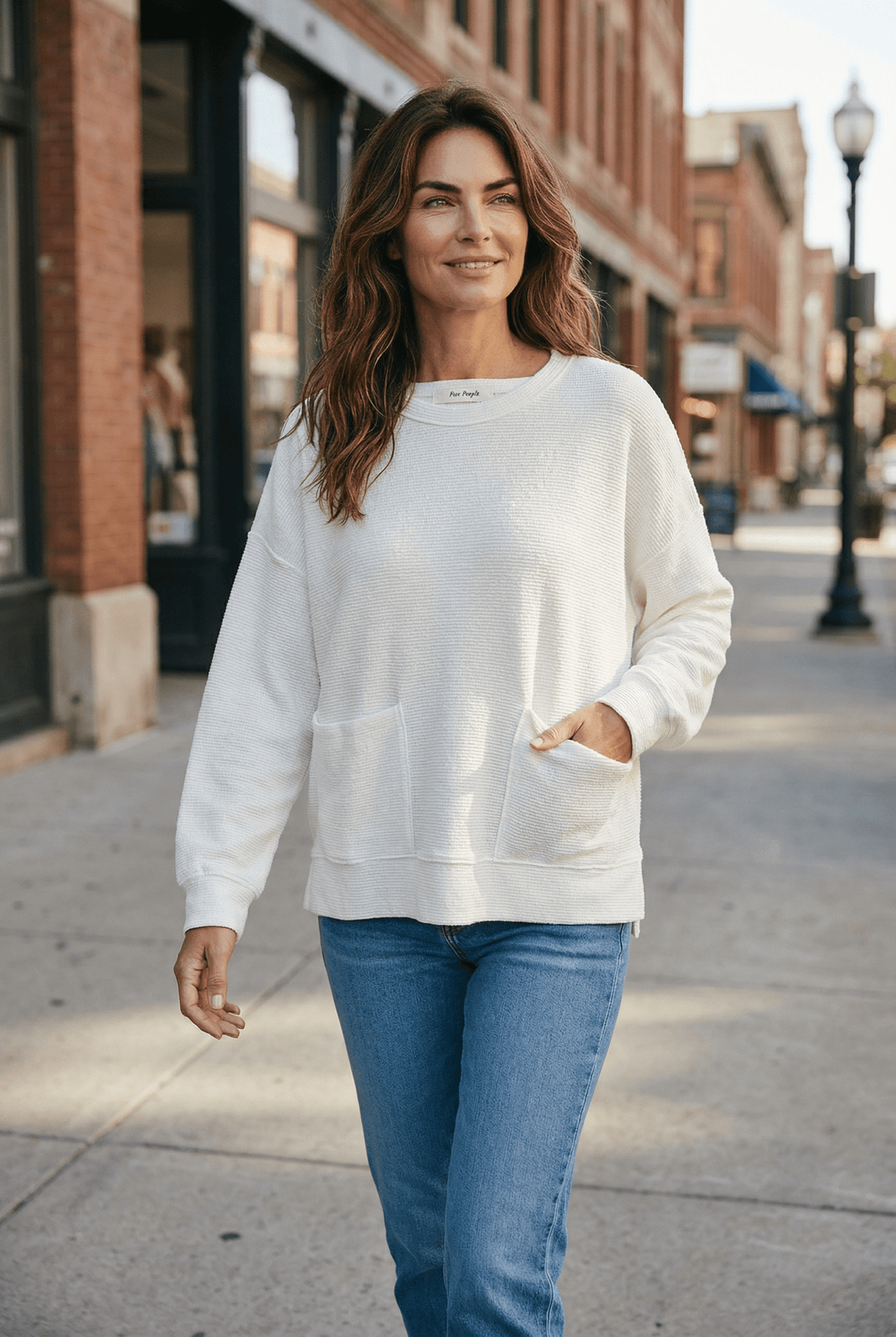 Cloudy Knit Long Sleeve Pockets Top - Chandeliers Boutique ny