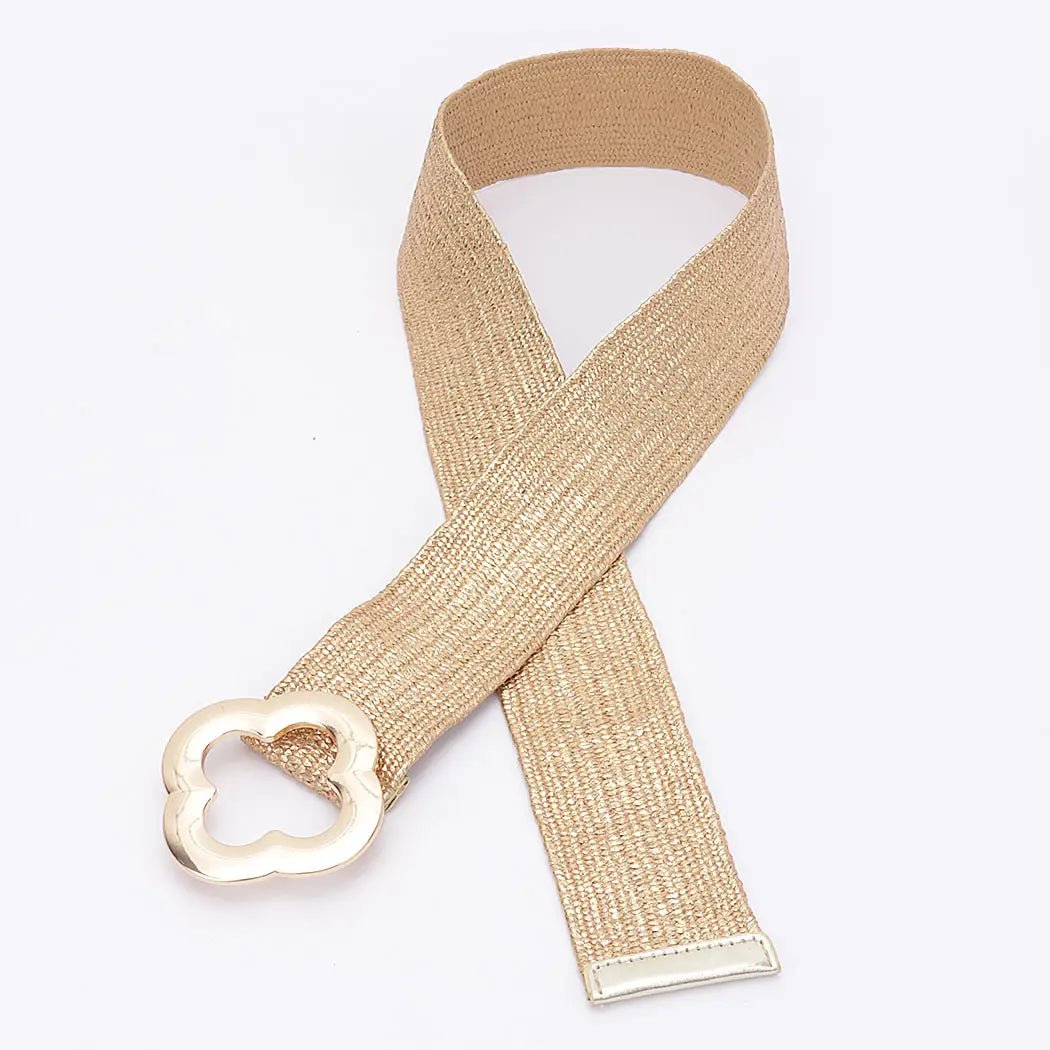 Clover Buckle Metallic Belt - Chandeliers Boutique ny