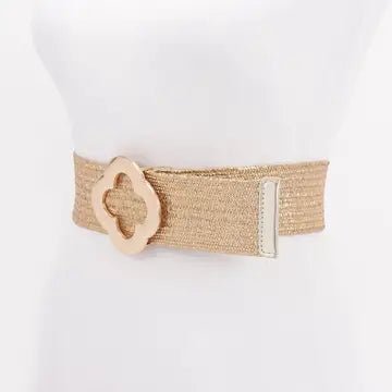 Clover Buckle Metallic Belt - Chandeliers Boutique ny