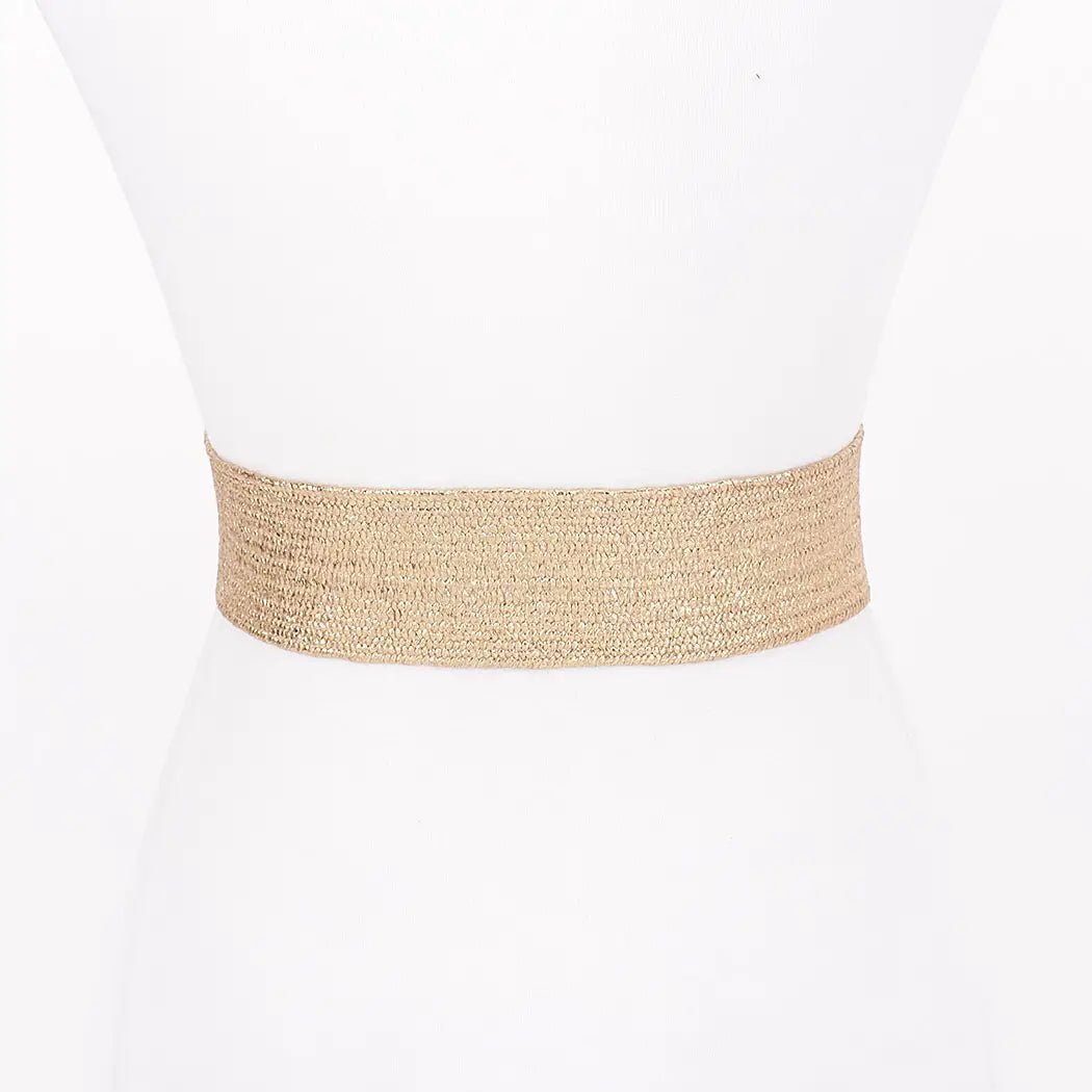 Clover Buckle Metallic Belt - Chandeliers Boutique ny