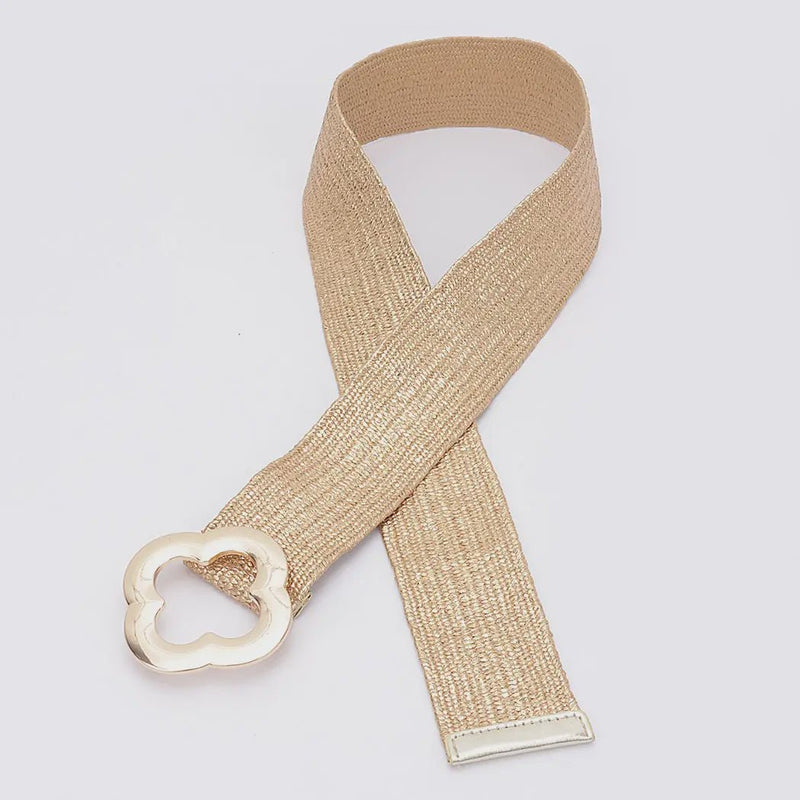 Clover Buckle Metallic Belt - Chandeliers Boutique ny