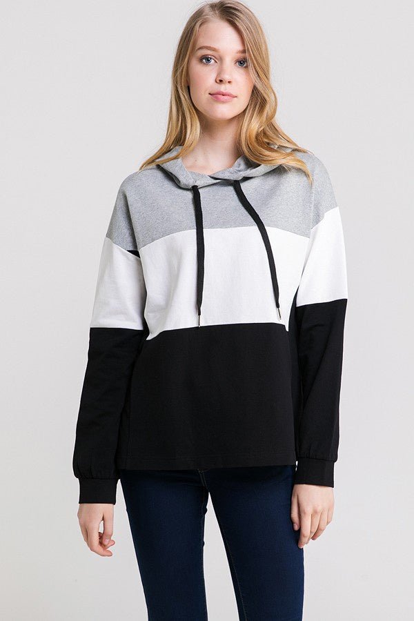 Color Block Hoodie - Chandeliers Boutique ny