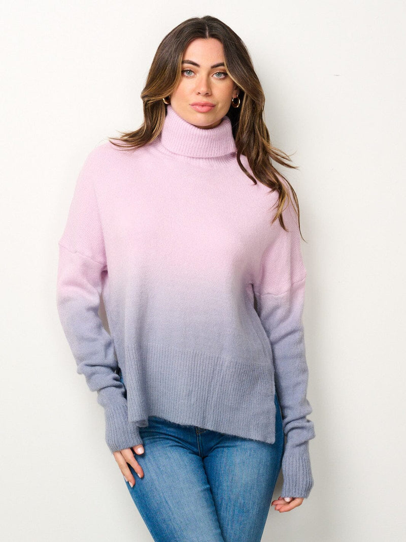 Colorblock Turtleneck Sweater