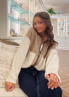 Colorblock Zip - up Cardigan - Chandeliers Boutique ny