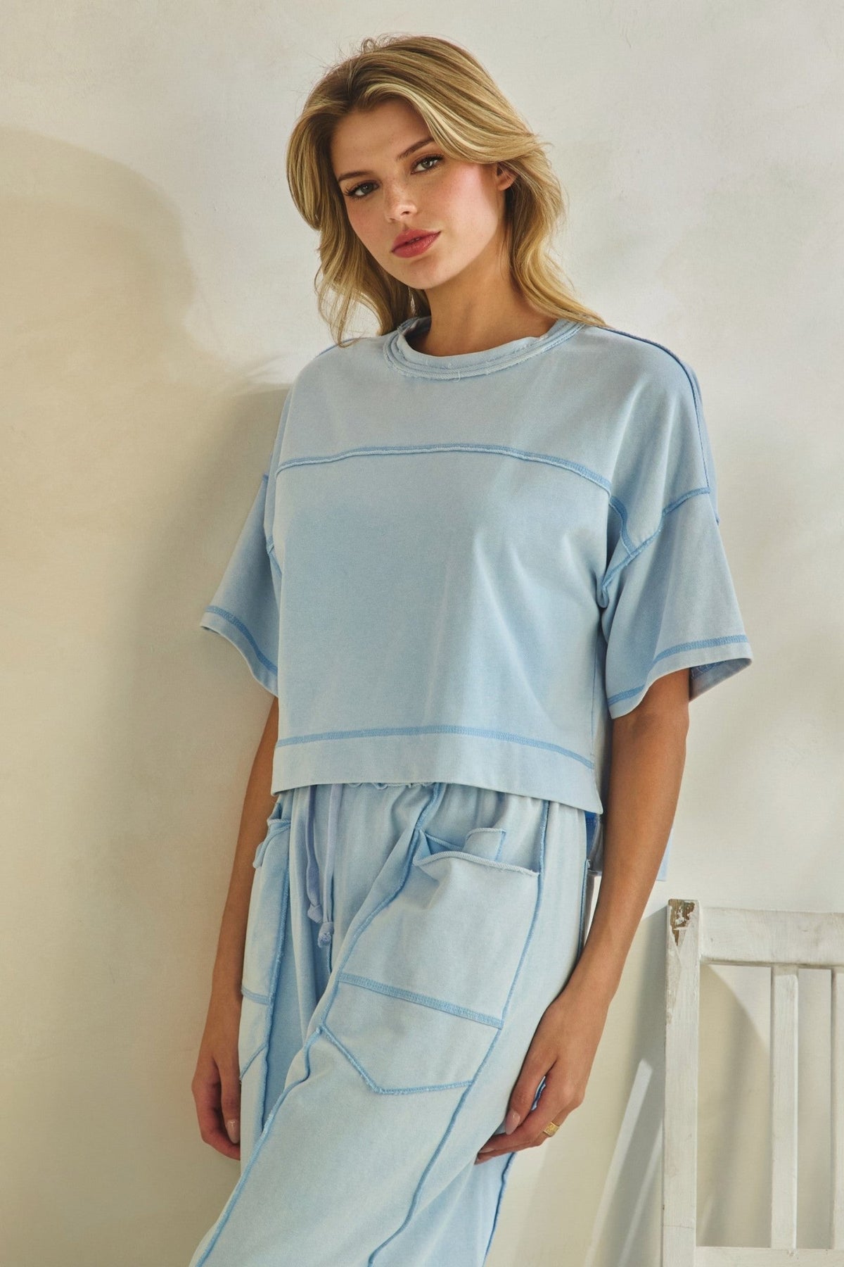 Cropped Boxy Short Sleeve Top - Chandeliers Boutique ny
